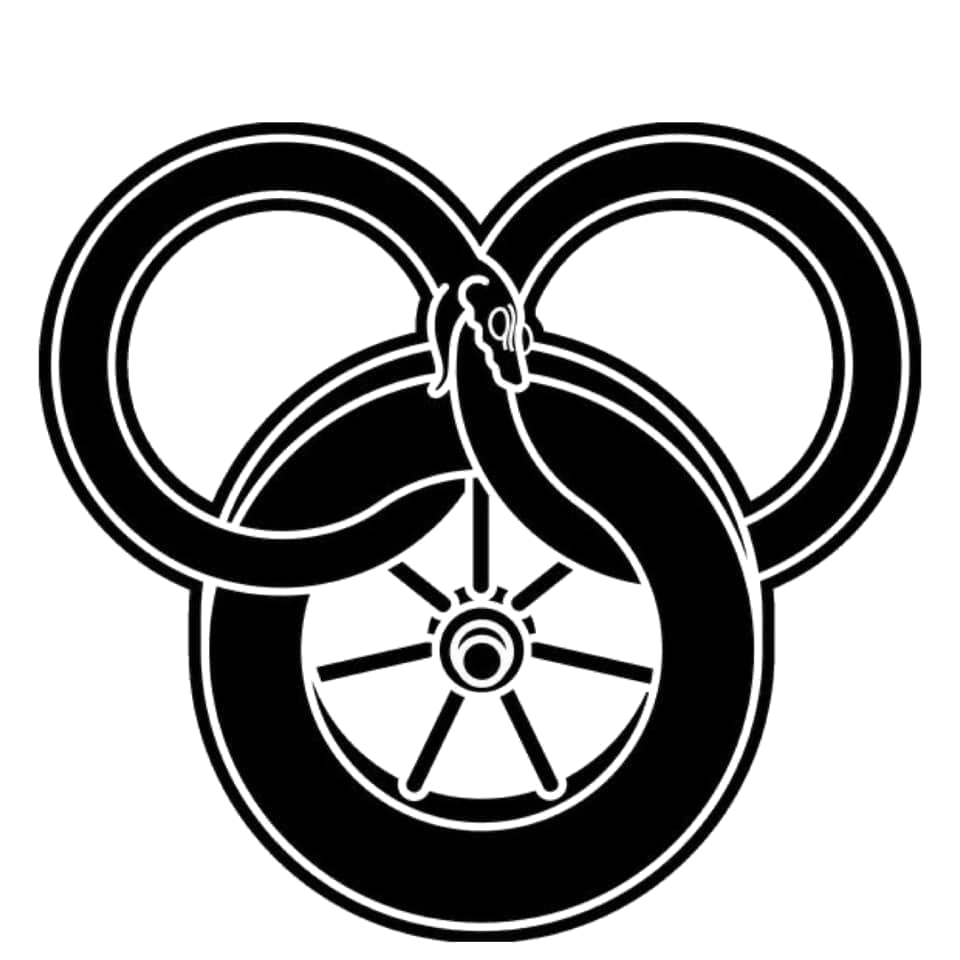 A ouroboros curling round and eating it's own tail. The main logo for The Wheel of Time